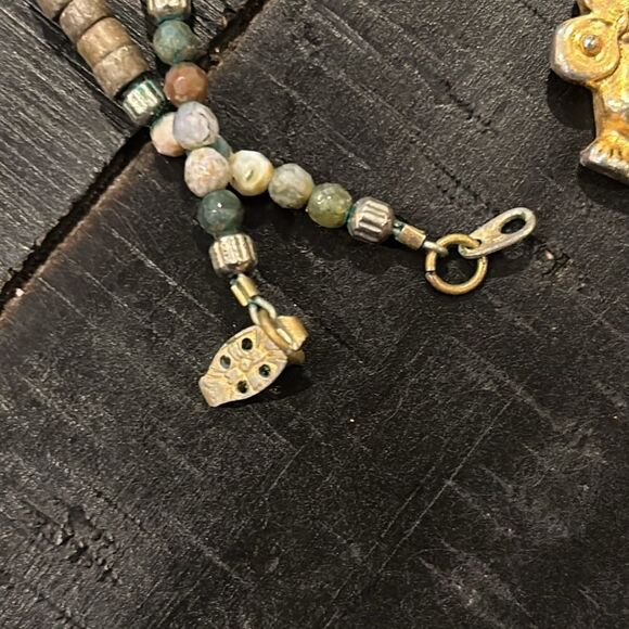 Vintage Anthropomorphic Figure Diadem Gold Tone Aztec Massive Pendant Necklace - Picture 2 of 8